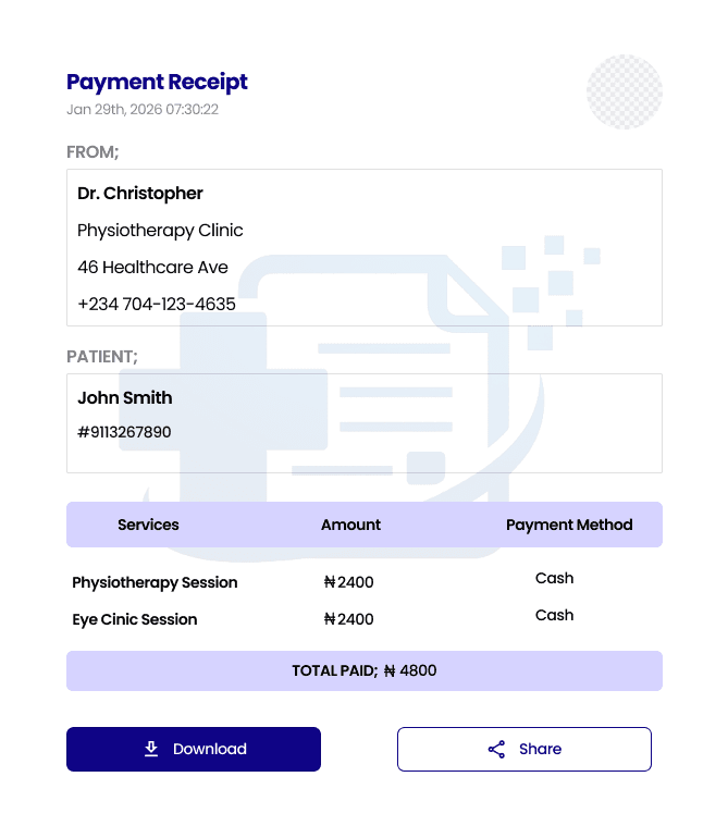 Payment receipt
